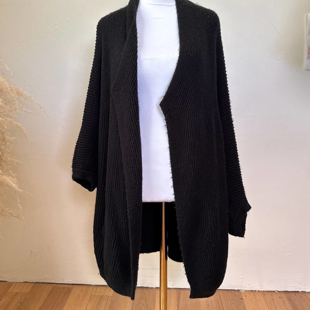 Splendid Chunky Cozy Wool Blend Cardigan Black Size Small - Picture 7 of 16